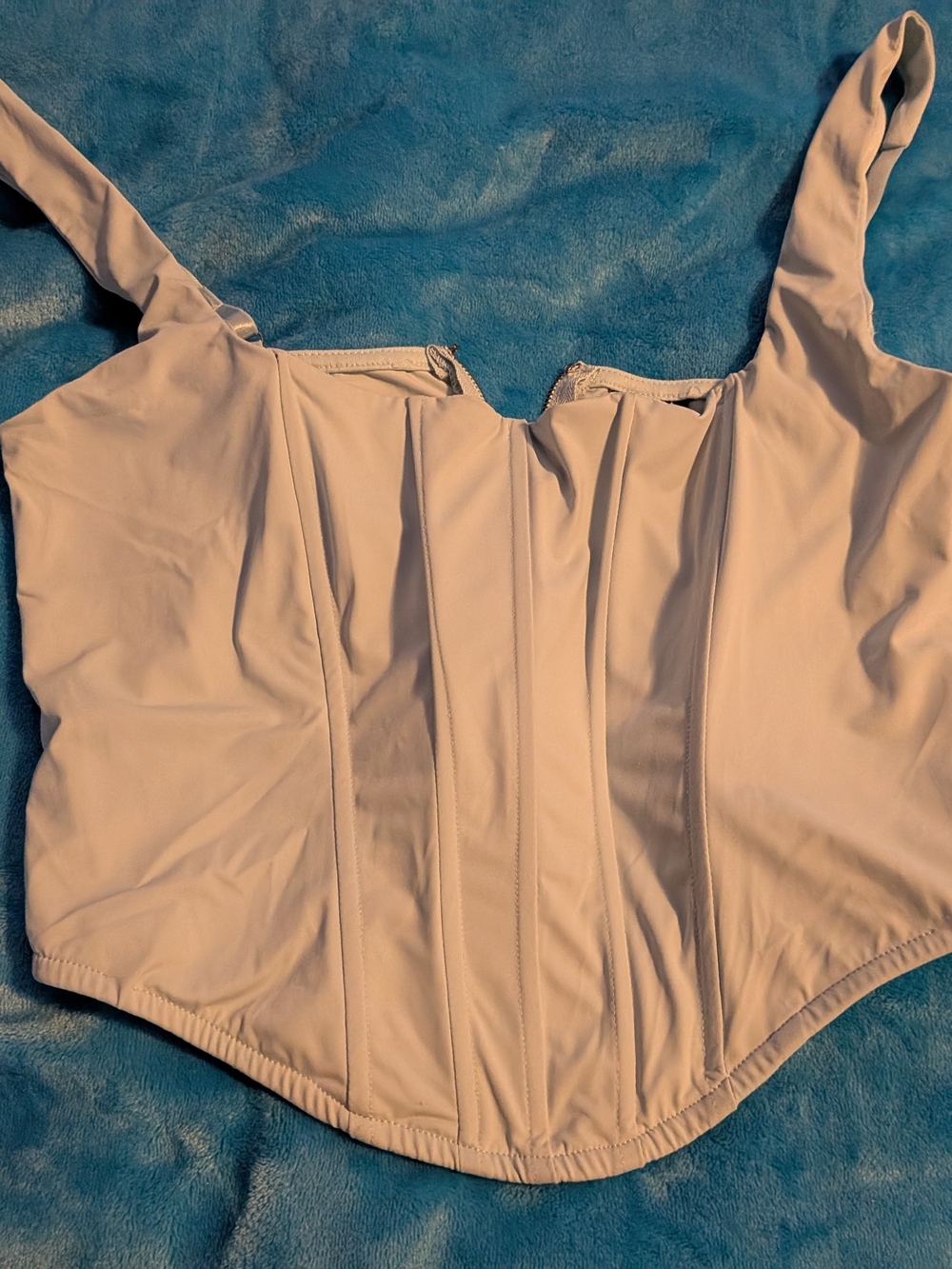 Windsor Light Blue Corset Crop Top, Bustier Top, Structured Top, Y2K, Coquette